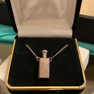 Mary Kay Vintage Sterling Silver Perfume Bottle 24” necklace